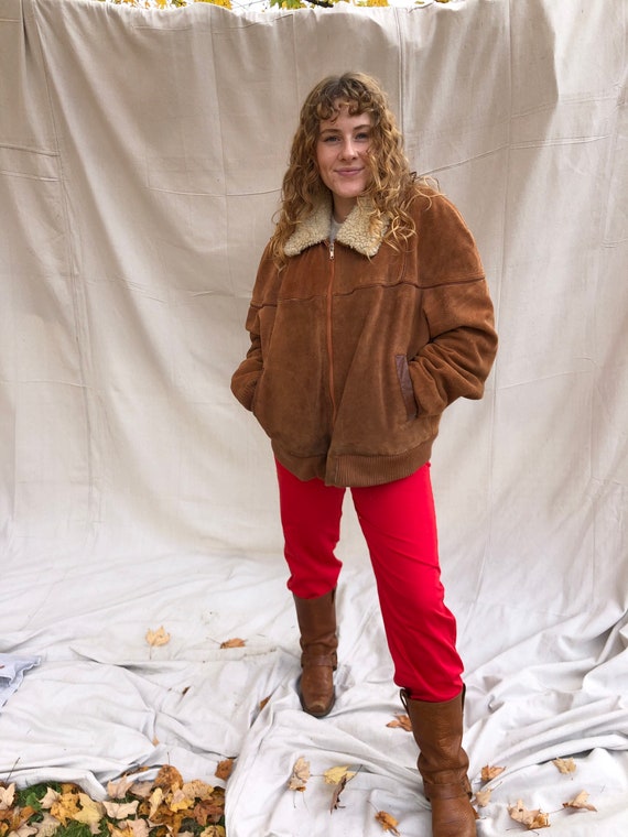 Vintage leather bomber jacket
