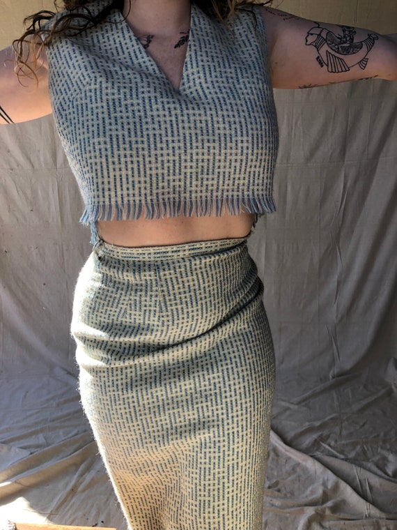 1960’s Wool Knit Two Piece Set. Size Small