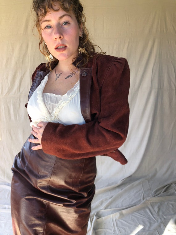 1980s 2 piece Leather Suit