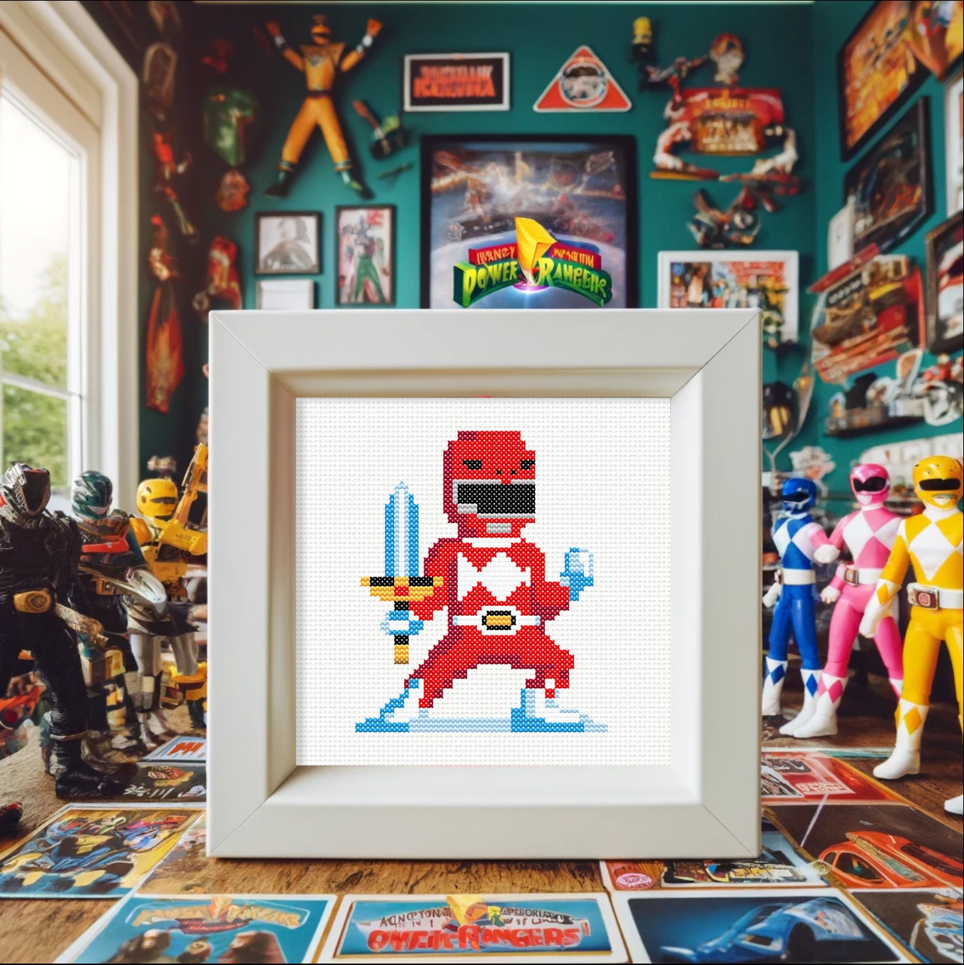 It's Morphin Time! Red Power Ranger - Small Cross-stitch Pattern (PDF ...