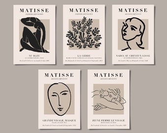 Matisse Exhibition Postcard Set of 5 | Black Neutral | Available Individually | A6