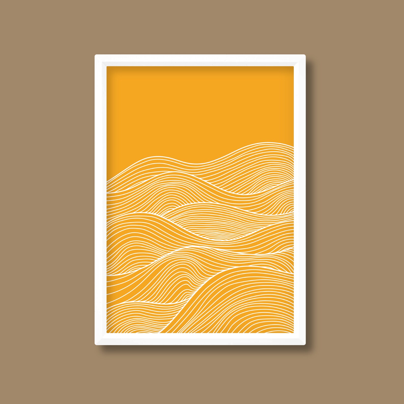 Abstract Wave Ocean Mountain Line Print Boho Mid Century - Etsy