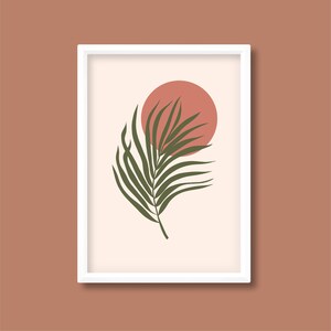 Terracotta Palm Leaf Print | Rust Warm Earthy | Boho Mid Century | A0 A1 A2 A3 A4 A5 | Unframed