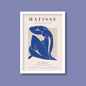 Henri Matisse Inspired Exhibition Poster | Nu Bleu II | A5 A4 A3 A2 A1 A0 | Unframed