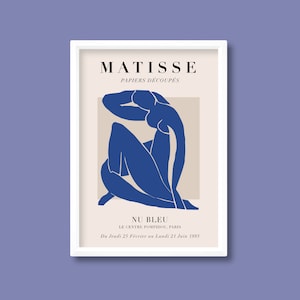 Henri Matisse Inspired Exhibition Poster | Nu Bleu II | A5 A4 A3 A2 A1 A0