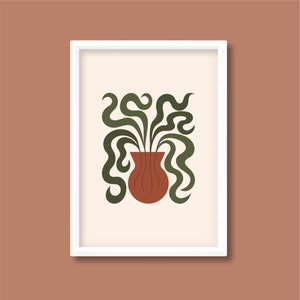 Impresión de jarrón de terracota / Rust Warm Earthy / Boho Mid Century / A0 A1 A2 A3 A4 A5 / Sin marco