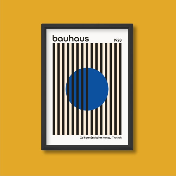 Bauhaus Exhibition Poster Set of 3 Modern Minimalist Contemporary