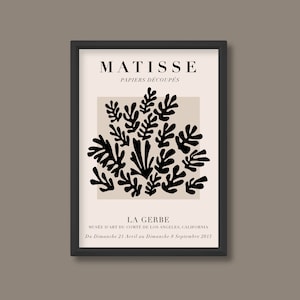 Henri Matisse Inspired Exhibition Poster | La Gerbe (Black) | A5 A4 A3 A2 A1 A0 | Unframed