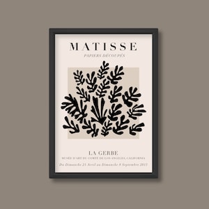 Henri Matisse Inspired Exhibition Poster | La Gerbe (Black) | A5 A4 A3 A2 A1 A0