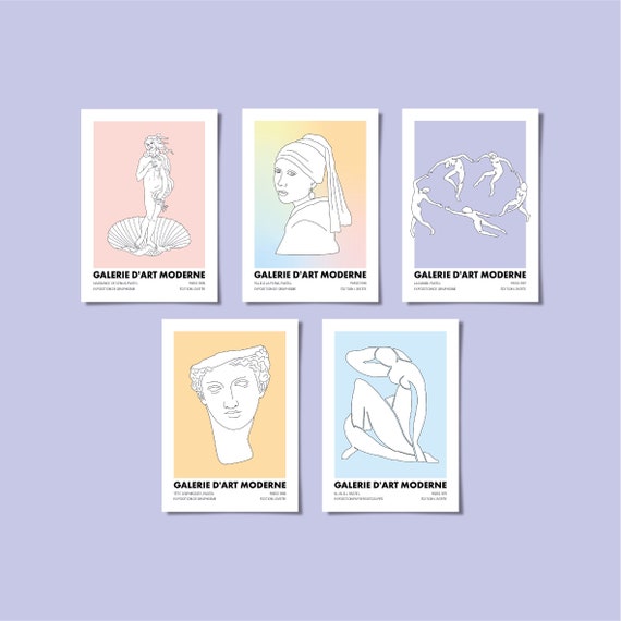 Fine Art Exhibition Postcard Set of 5 Colourful Rainbow Etsy