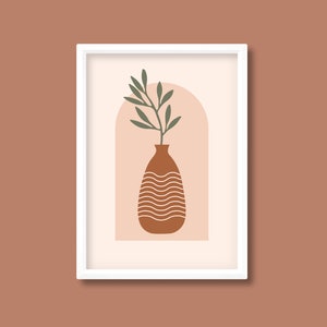 Impresión de jarrón de terracota / Rust Warm Earthy / Boho Mid Century / A0 A1 A2 A3 A4 A5 / Sin marco