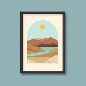 Wüstenlandschaft Erdfarbener Torbogen | Tag | Mid Century | A2-A3-A4-A5 | Ungerahmt