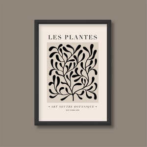 Neutral Minimalist Botanical Plant Exhibition Poster | Black and White | A5 A4 A3 A2 A1 A0