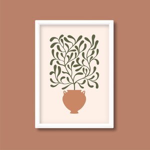 Terracotta Plant Pot Print | Rust Warm Earthy | Boho Mid Century | A0 A1 A2 A3 A4 A5 | Unframed