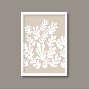 Henri Matisse Inspired Abstract Poster | La Gerbe (Beige) | A5 A4 A3 A2 A1 A0 | Unframed