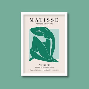 Henri Matisse Inspired Exhibition Poster | Nu Bleu II | A5 A4 A3 A2 A1 A0 | Unframed