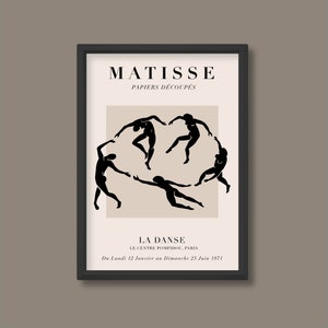 Henri Matisse Inspired Exhibition Poster | La Danse (Black) | A5 A4 A3 A2 A1 A0 | Unframed