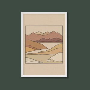 Minimalist Earth Tone Textured Desert Print | Boho Mid Century | A2 A3 A4 A5 | Unframed