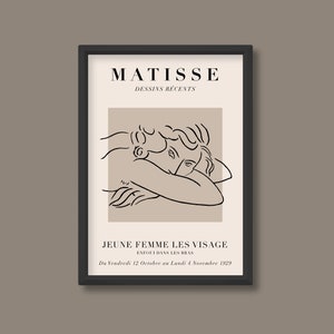 Henri Matisse Inspired Exhibition Poster | Jeune Femme le Visage Enfouilli Dans les Bras | A5 A4 A3 A2 A1 A0 | Unframed