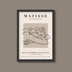 Henri Matisse Inspired Exhibition Poster | Jeune Femme le Visage Enfouilli Dans les Bras | A5 A4 A3 A2 A1 A0