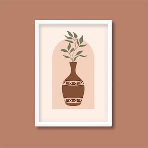 Impresión de jarrón de terracota / Rust Warm Earthy / Boho Mid Century / A0 A1 A2 A3 A4 A5 / Sin marco
