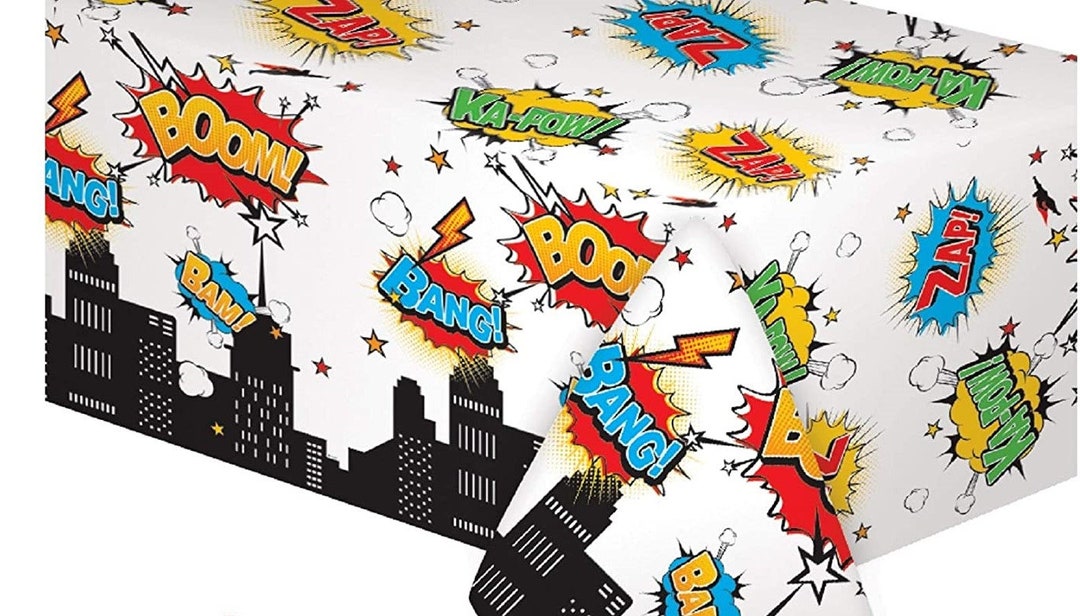 Superhero Tablecloth Superhero Birthday Superhero Party Birthday Party