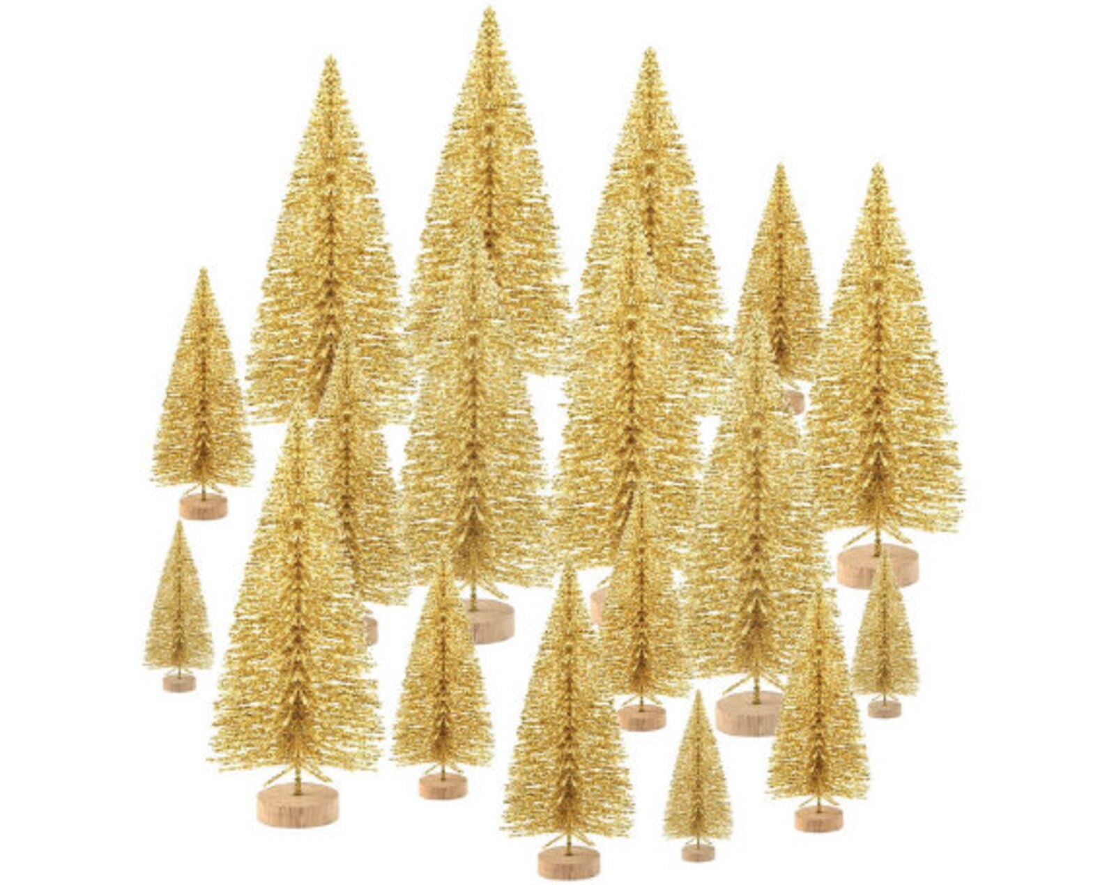 Christmas Trees Bottle Brush Decor Gold Christmas Etsy