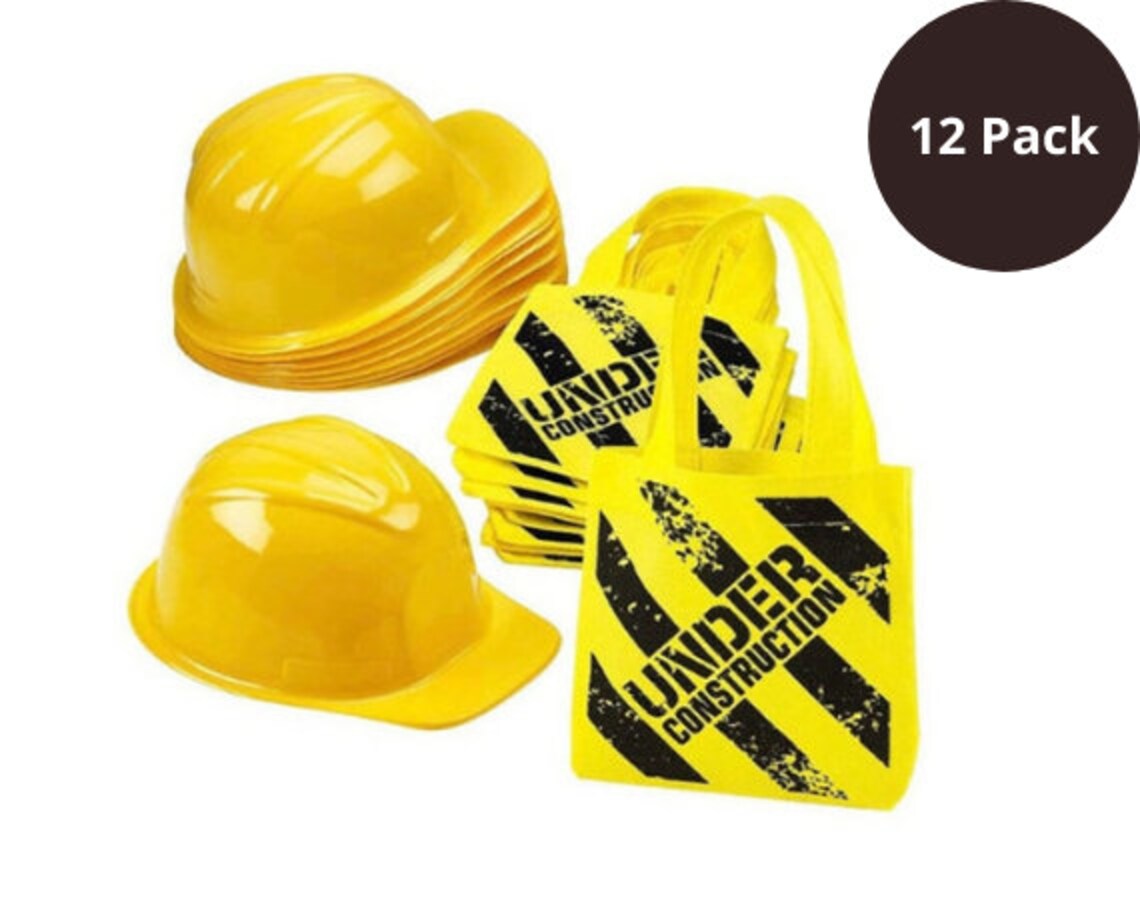 Construction Party Favor Hats 12 Count Goody Bags 12 Count Etsy