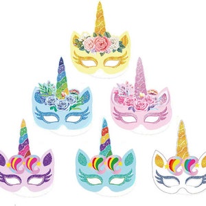 Unicorn Party Birthday Costume Masks  Unicorn Birthday Decorations Rainbow Birthday Rainbow Party Unicorn Birthday Party Unicorn Decoration