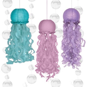 Pastel Mermaid Party Decorations Hanging Honeycomb Jellyfish Paper Favors -   - Up to 50% Discount - Free Delivery