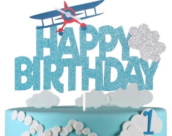 Airplane Birthday Party Cake Topper Decorations Etsy France
