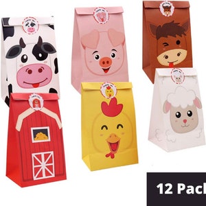 Farm Animals Birthday Party Favor Bags  Birthday 1st Birthday Cowgirl Happy Birthday Cow Birthday Party Decorations Kids Birthday Farm