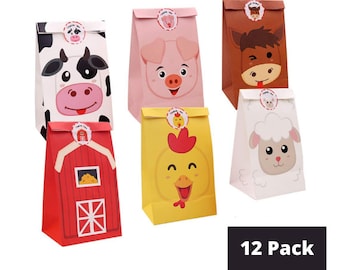 Farm Animals Birthday Party Favor Bags  Birthday 1st Birthday Cowgirl Happy Birthday Cow Birthday Party Decorations Kids Birthday Farm