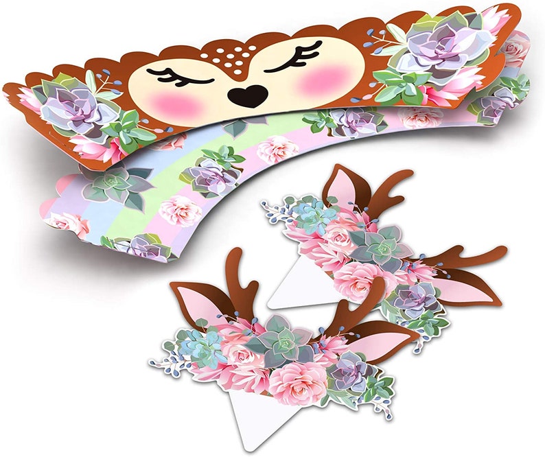 Woodland Deer Cupcake Wrappers Woodland Baby Shower Woodland Animals Woodland Nursery Woodland Animal Woodland Party Woodland Baby