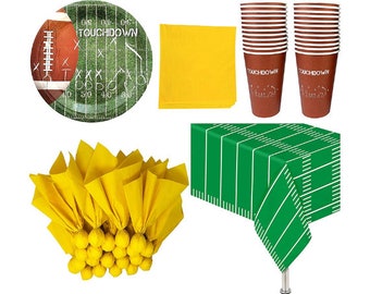 Football Party Tableware Decor Set  Sports Decor Football Field Football Decorations Sports Party Football Birthday Football Baby Shower