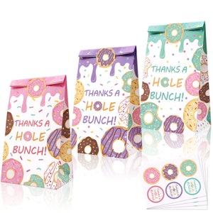 Donut Party Favor Bags  Donut Ice Cream Birthday Party Birthday Decorations Donut Birthday Cupcake Birthday Donut Birthday Party Decoration