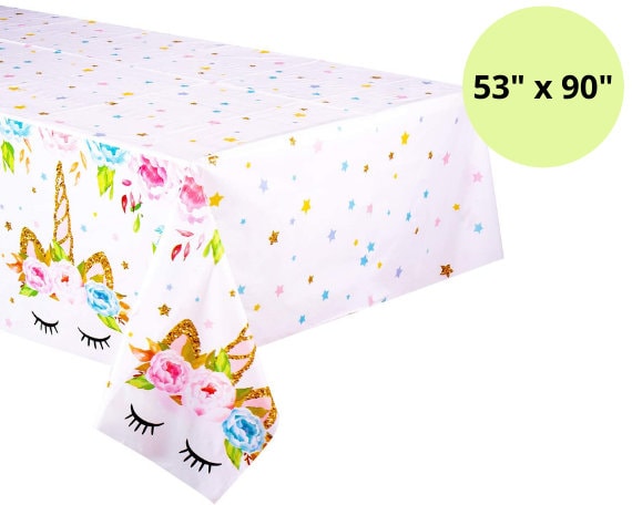 Unicorn Party Birthday Table Cover Unicorn Birthday Decorations Rainbow Birthday Rainbow Party Unicorn Birthday Party Unicorn