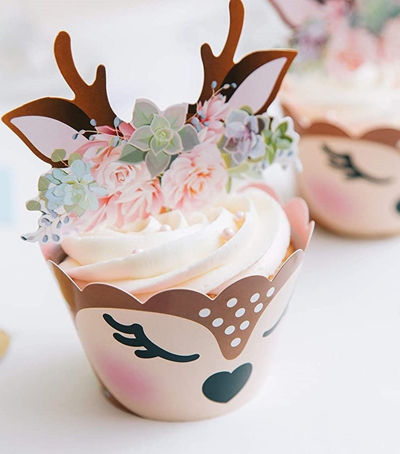 Woodland Deer Cupcake Wrappers Woodland Baby Shower Woodland Animals Woodland Nursery Woodland Animal Woodland Party Woodland Baby