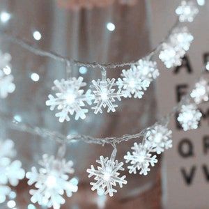 Christmas Lights Snowflake String Lights  Christmas Decorations Holiday Decor Christmas Decor Winter Snow Noel Christmas Party Holiday