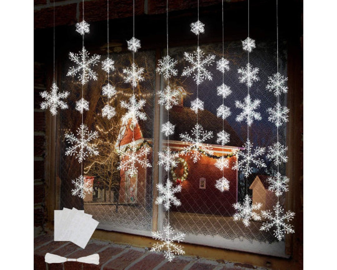 Lot de 12 grandes guirlandes de flocons de neige en papier 3D pour Noël,  hiver, vacances, Nouvel An, décoration de la maison (bleu et bleu clair) :  : Cuisine et Maison