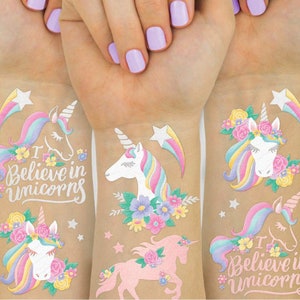 Unicorn Party Favor Tattoos  Unicorn Birthday Decorations Rainbow Birthday Rainbow Party Unicorn Birthday Party Unicorn Decorations