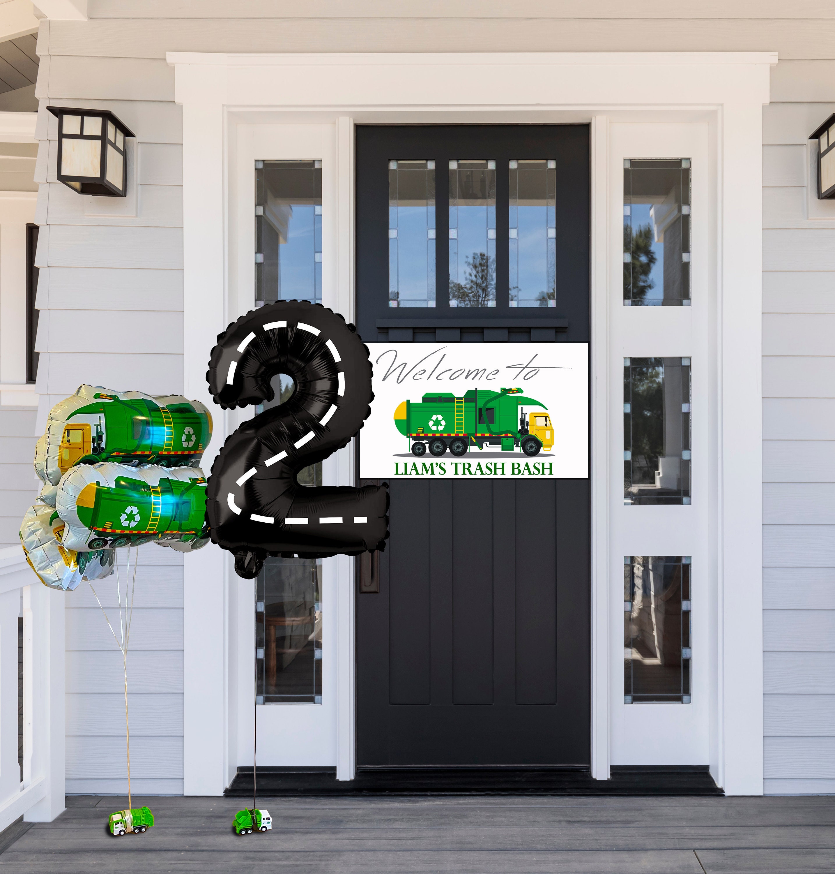 Transportation Birthday Garbage Truck Balloon Set Birthday Etsy 日本