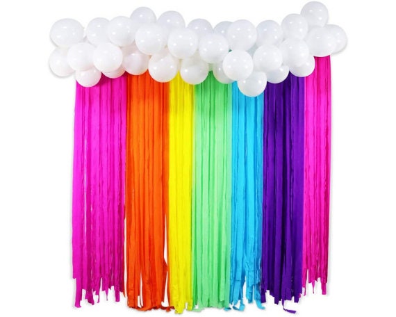 Rainbow Unicorn Party Backdrop with 50pcs Balloons, Colorful Unicorn Themed Birthday Photo Backdrops Studio Props Booth Background Party Decoration