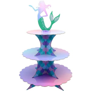 Mermaid Party Cupcake Stand Purple  Under The Sea Party Decorations Mermaid Party Decorations Mermaid Baby Shower Ocean Mermaid Birthday