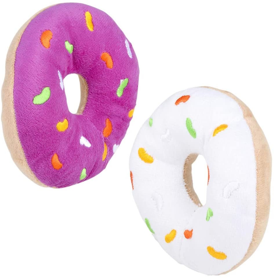 12-Pack Frosted Donut Plush Party Favors – 5” Soft Stuffed Donut Toys For Birthday, Carnival Prizes