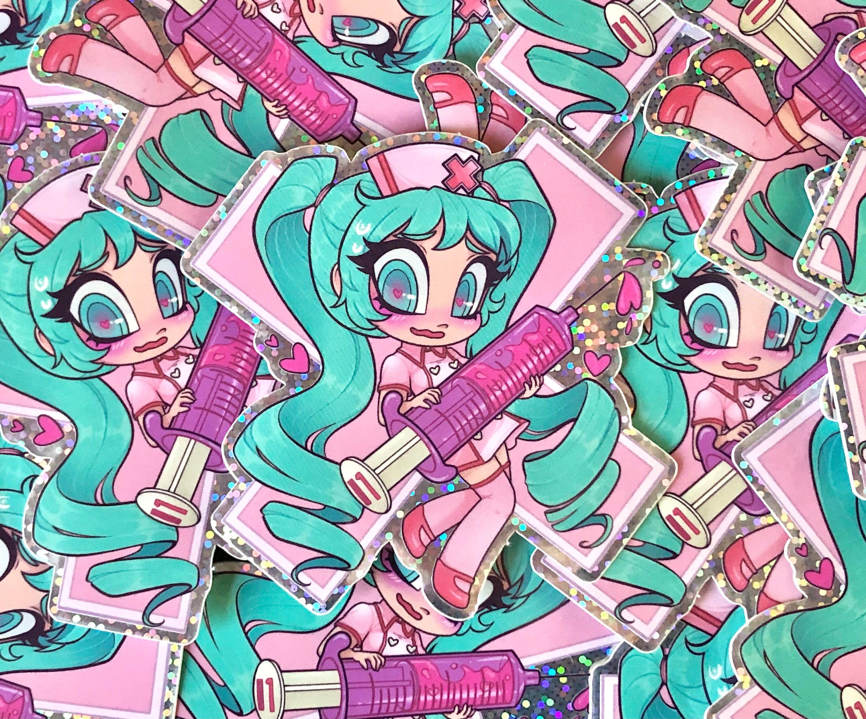 Love Ward Miku Sticker Holographic Border Etsy Denmark