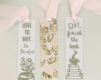 Acrylic Bookmark Set of 3 | Reader Gift Bundle | Book Lover Accessories