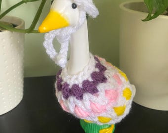 Easter Egg Ellie Desk Goose Crochet Pattern PDF | 7” Goose Outfit | Sweater + Bonnet | Instant Download