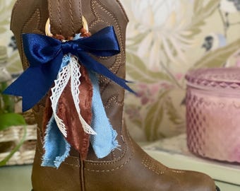 Little Girl Cowgirl Boot Bows | Toddler Western Boot Accessories, Rustic Country Style