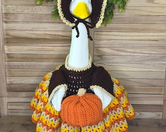 Fiona Featherton 23 Inch Porch Goose Crochet Pattern PDF | Fall Goose Outfit Pattern | Crochet Goose Dress | Porch Goose Clothes